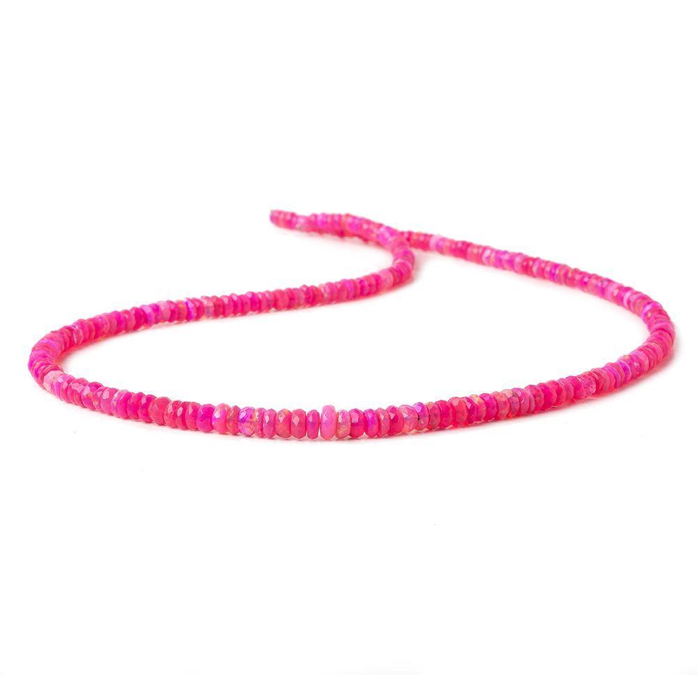 3-4mm Pink Opal Faceted Rondelles 17 inch 225 color treated beads AA (ONLINE ORDER ONLY)