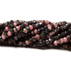 3-4mm Rhodonite Beads Faceted Rondelle 13.5 inch 160 pieces (ONLINE ORDER ONLY)
