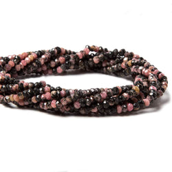 3-4mm Rhodonite Beads Faceted Rondelle 13.5 inch 160 pieces (ONLINE ORDER ONLY)