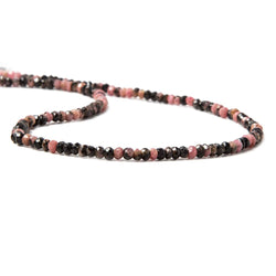 3-4mm Rhodonite Beads Faceted Rondelle 13.5 inch 160 pieces (ONLINE ORDER ONLY)