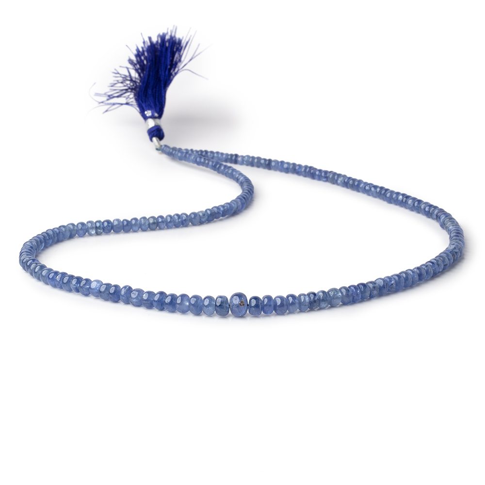 3-5.5mm Blue Sapphire Plain Rondelle Beads 16 inch 154 pieces AA (ONLINE ORDER ONLY)