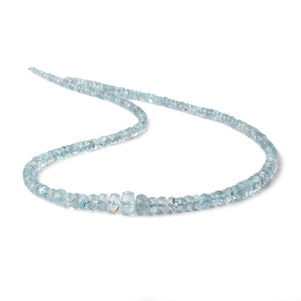 3-5mm Aquamarine faceted rondelle beads 16 inch 160 pieces A (ONLINE ORDER ONLY)