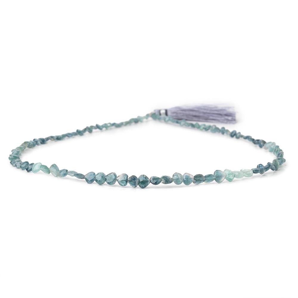 3-5mm Indicolite Bi-Color Faceted Heart Beads 16 inch 96 pieces (ONLINE ORDER ONLY)