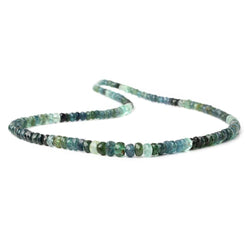 3-5mm Multi-tonal Indicolite Tourmaline Faceted Rondelles 176 pc 15 inch A (ONLINE ORDER ONLY)