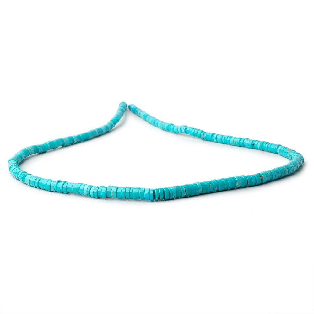 3-5mm Sleeping Beauty Turquoise Plain Heishi Beads 18 inch 287 pieces (ONLINE ORDER ONLY)