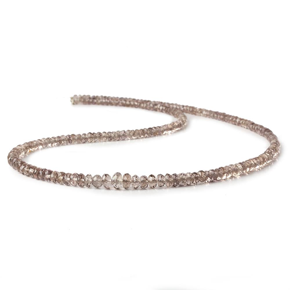 3-5mm Smoky Brown Scapolite faceted rondelles 18 inch 190 beads AAA (ONLINE ORDER ONLY)