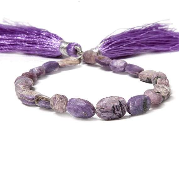3-6mm Frosted Charoite plain oval beads 7.75 inch 21 pieces (ONLINE ORDER ONLY)