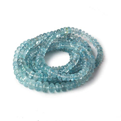 3-7mm Aquamarine Plain Rondelle Beads 18 inch 159 pieces AA (ONLINE ORDER ONLY)
