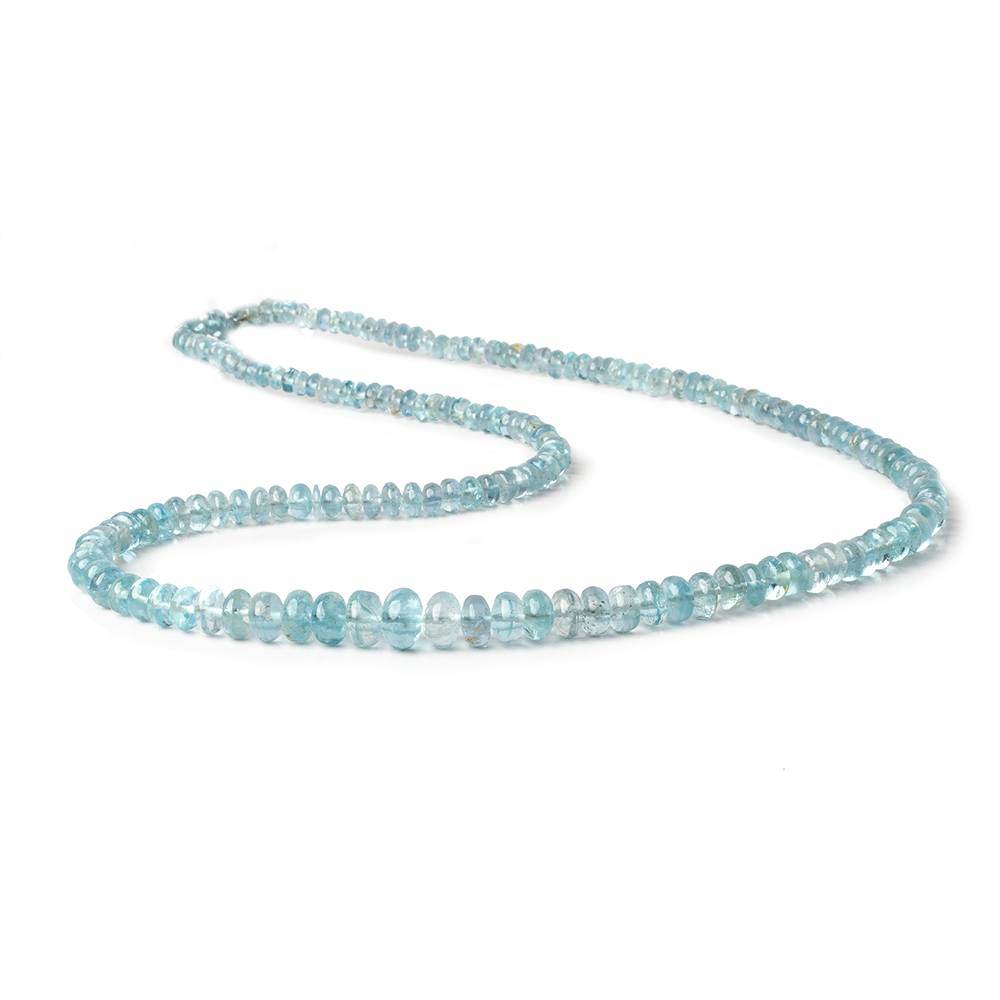 3-7mm Aquamarine Plain Rondelle Beads 18 inch 159 pieces AA (ONLINE ORDER ONLY)