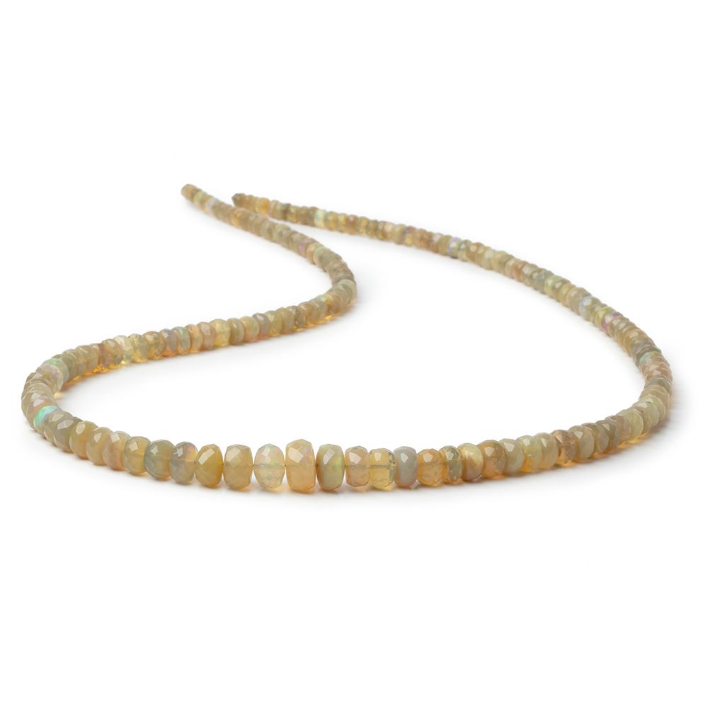 3-8.5mm Ecru Ethiopian Opal Faceted Rondelles 18 inch 157 Beads (ONLINE ORDER ONLY)