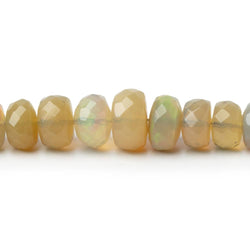 3-8.5mm Ecru Ethiopian Opal Faceted Rondelles 18 inch 157 Beads (ONLINE ORDER ONLY)
