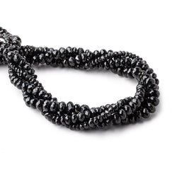 3-8mm Black Spinel Faceted Rondelle Beads - Lot of 4 Strands (ONLINE ORDER ONLY)