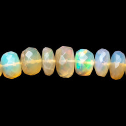 3-8mm Golden Ethiopian Opal Faceted Rondelles 17 inch 148 Beads AAA (ONLINE ORDER ONLY)
