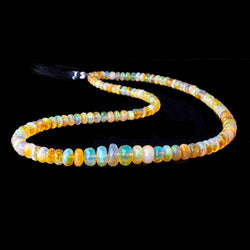3-9mm Golden Ethiopian Opal Faceted Rondelles 16 inch 122 beads AAA (ONLINE ORDER ONLY)