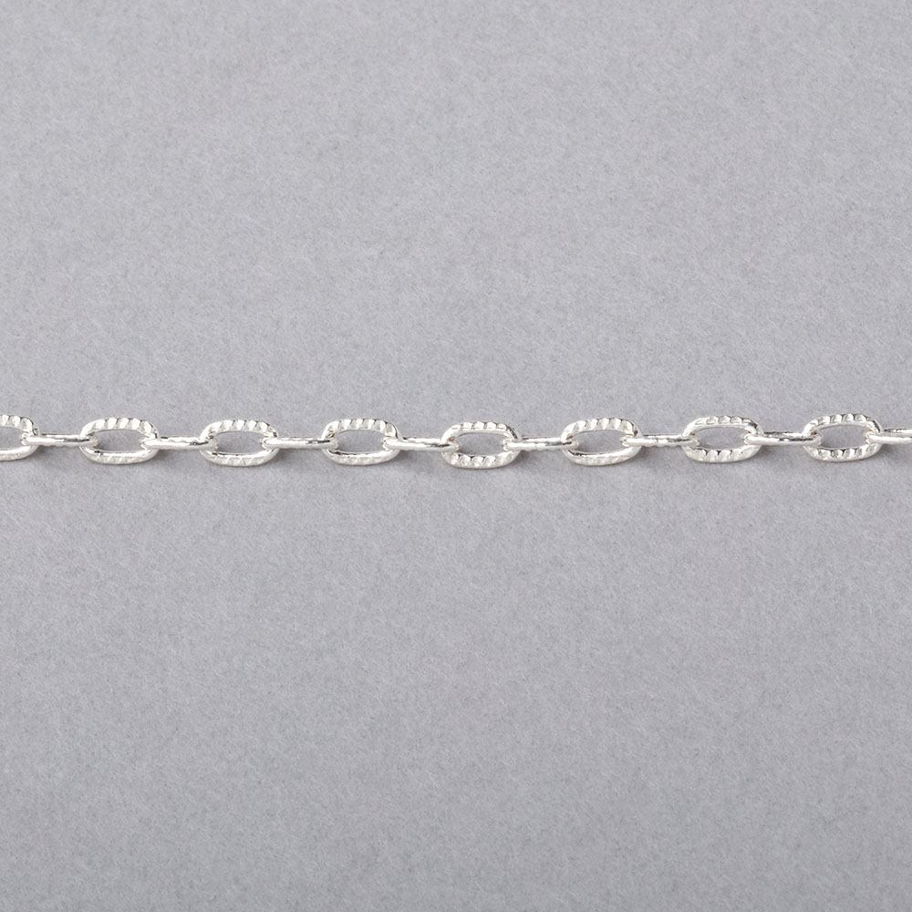 3 Feet - 2x4mm Elongated Corrugated Oval Link Chain (ONLINE ORDER ONLY)