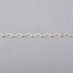 3 Feet - 2x4mm Elongated Corrugated Oval Link Chain (ONLINE ORDER ONLY)