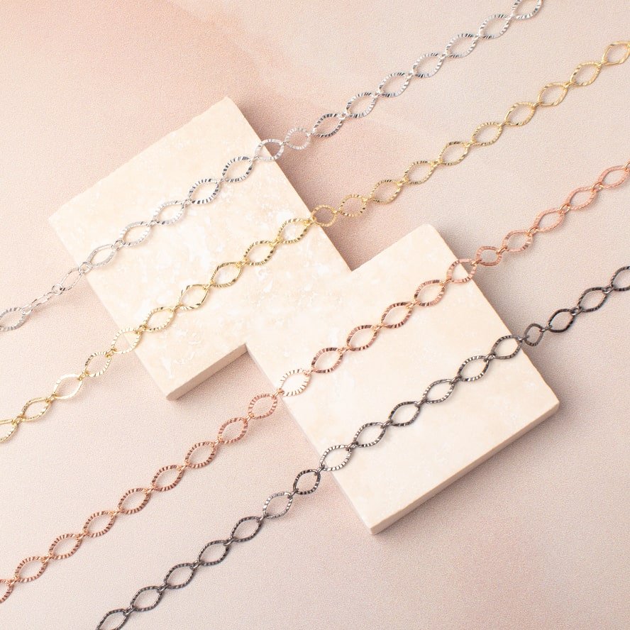 3 Feet - 5mm Corrugated Oval Link Chain (ONLINE ORDER ONLY)