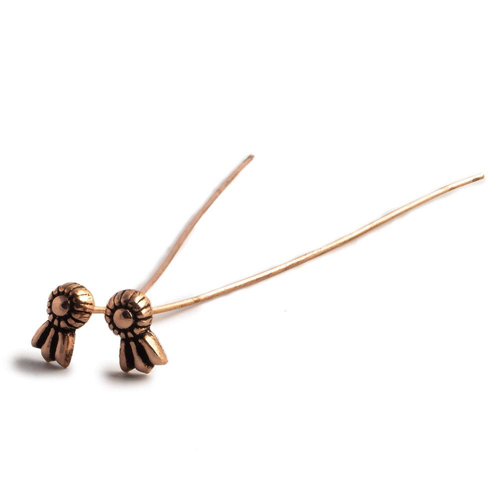 3" length Copper Ribbon Design Headpin, 22 Guage 22 pieces (ONLINE ORDER ONLY)