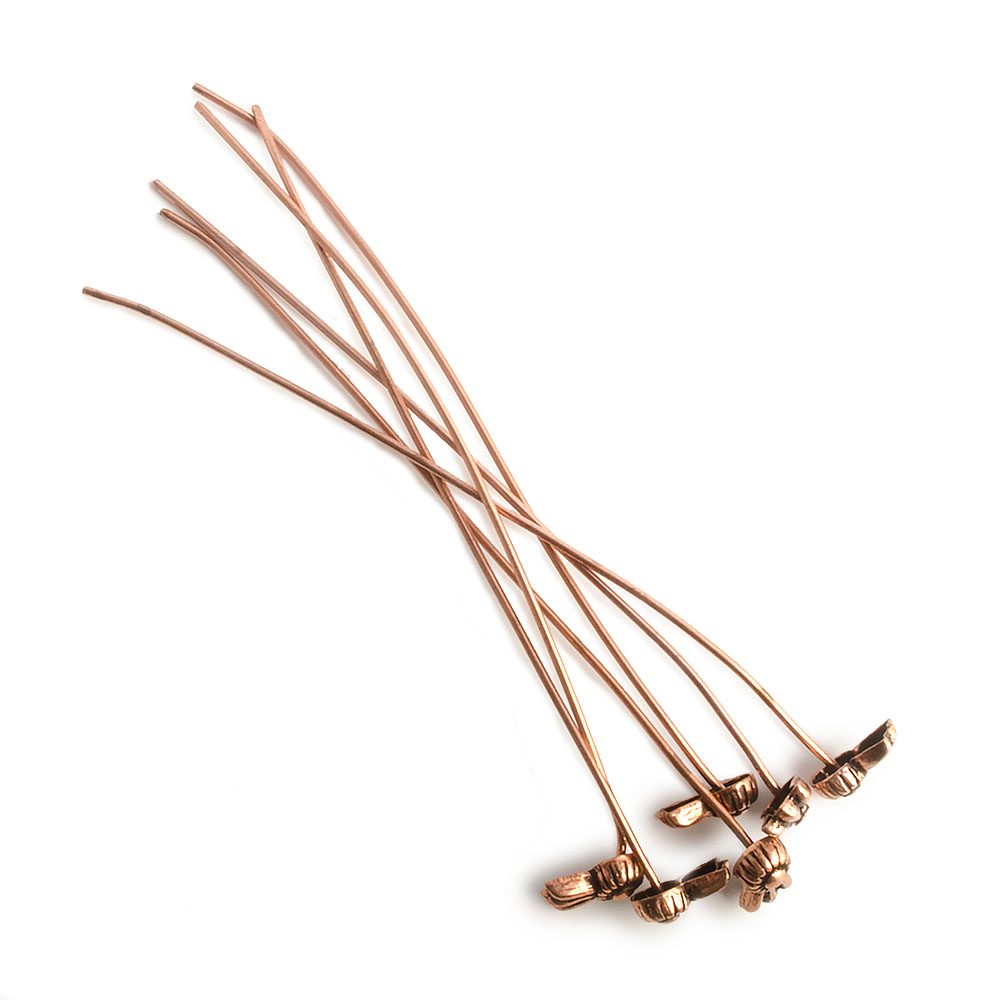 3" length Copper Ribbon Design Headpin, 22 Guage 22 pieces (ONLINE ORDER ONLY)
