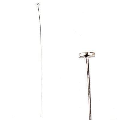 3" length Sterling Silver Disc Headpin, 22 Gauge Wire, 10 pieces per Bag (ONLINE ORDER ONLY)