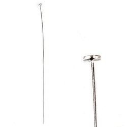 3" length Sterling Silver Disc Headpin, 22 Gauge Wire, 10 pieces per Bag (ONLINE ORDER ONLY)