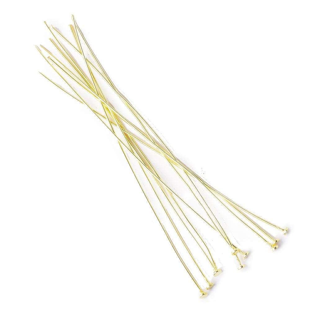 3" length Vermeil Disc Headpin, 24 Gauge Wire, 10 pieces per Bag (ONLINE ORDER ONLY)
