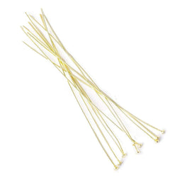 3" length Vermeil Disc Headpin, 24 Gauge Wire, 10 pieces per Bag (ONLINE ORDER ONLY)