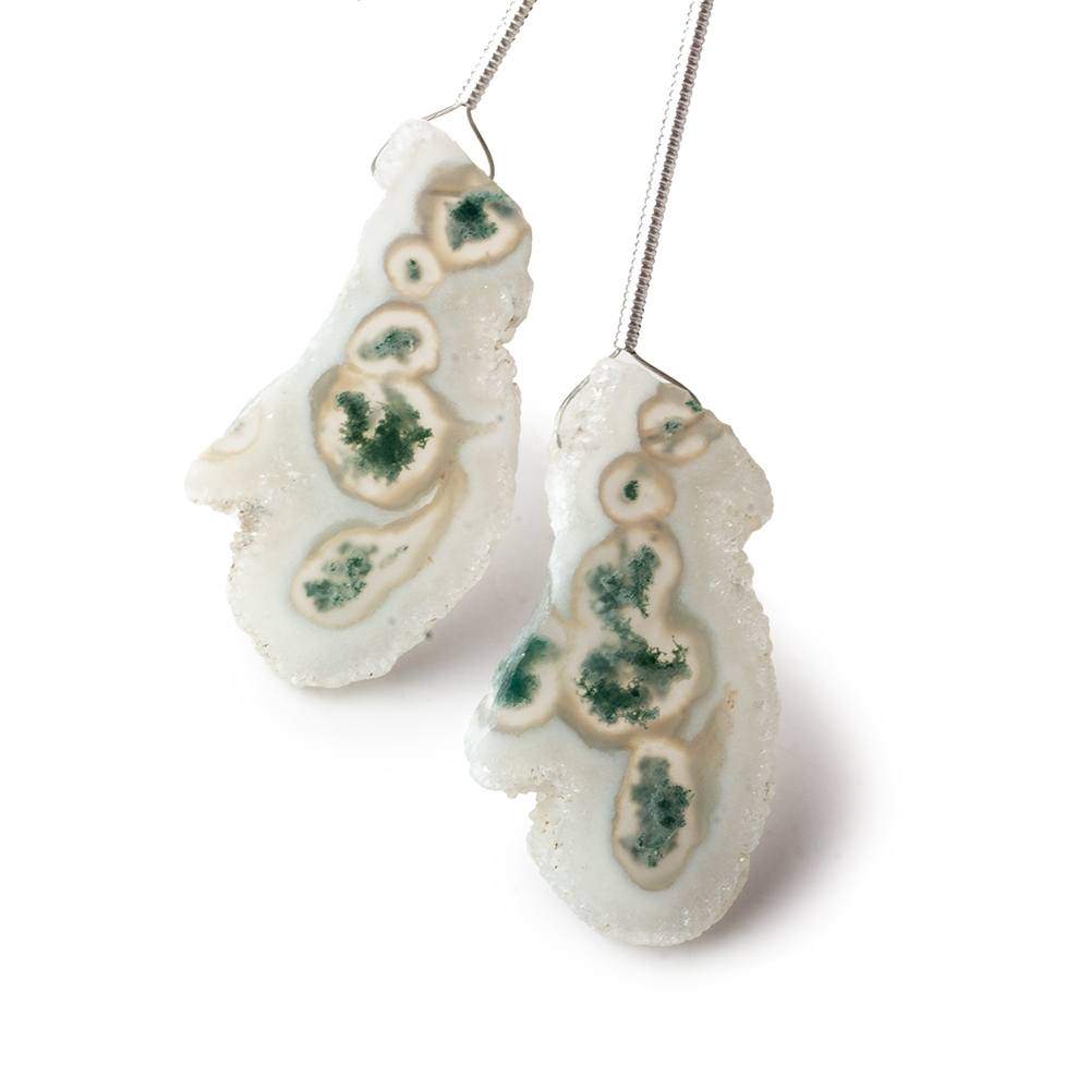 30-33mm Peacock Solar Quartz Plain Slice Beads Set of 2 (ONLINE ORDER ONLY)