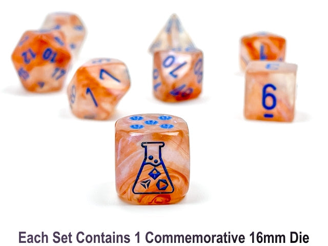 Borealis® Polyhedral Rose Gold/light blue Luminary™ 7-Die Set (Online Only)