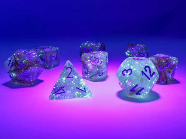 Borealis® Polyhedral Rose Gold/light blue Luminary™ 7-Die Set (Online Only)
