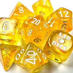 Borealis® Polyhedral Canary/white Luminary™ 7-Die Set (with bonus die) (Online Only)