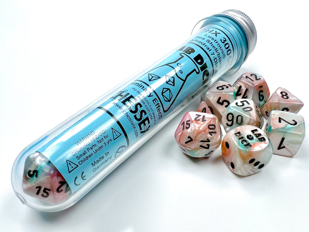 Lustrous® Polyhedral Sea Shell/black Luminary™ 7-Die Set (with bonus die) (Online Only)