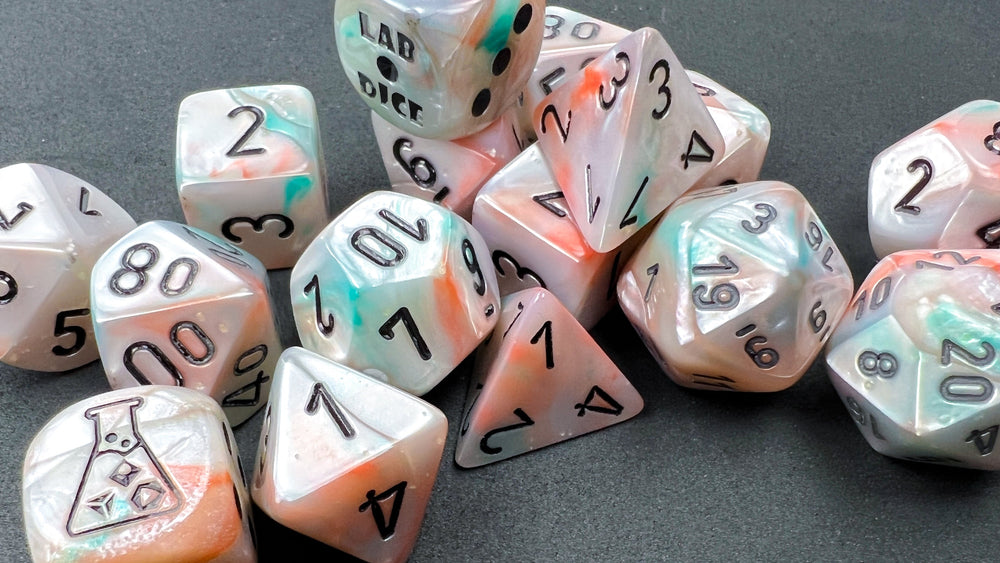 Lustrous® Polyhedral Sea Shell/black Luminary™ 7-Die Set (with bonus die) (Online Only)