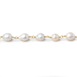 6x5-8x6mm White Petite Ultra Baroque Pearls on Vermeil Chain (ONLINE ORDER ONLY)