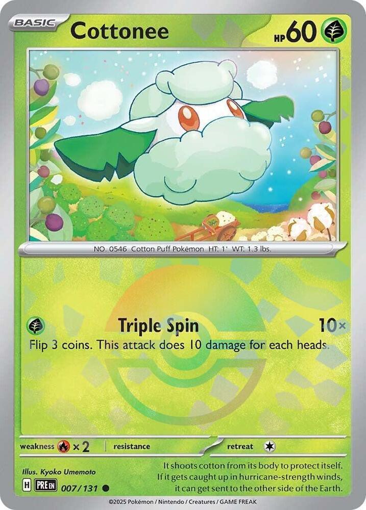 Cottonee (007/131) (Poke Ball Pattern) [Scarlet & Violet: Prismatic Evolutions] (Online Only)