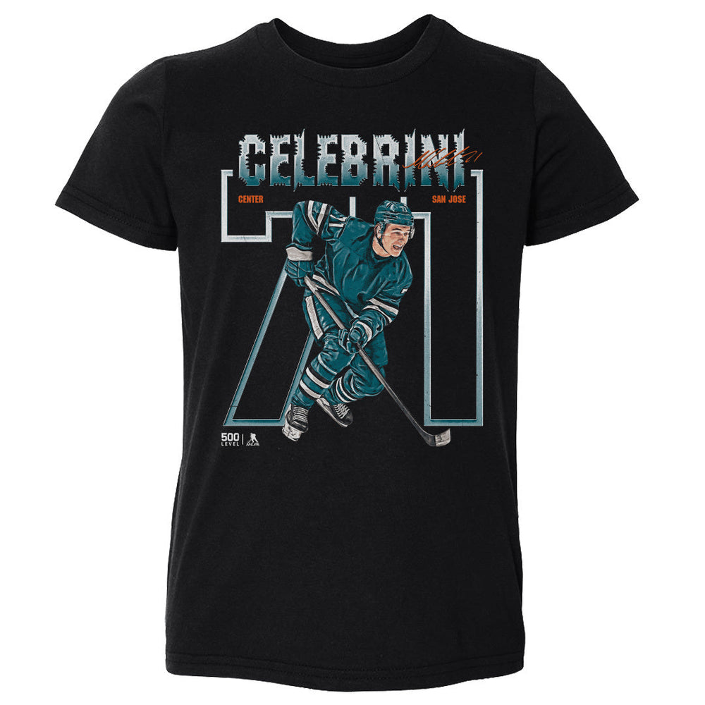 Macklin Celebrini San Jose Number Outline WHT (ONLINE ORDER ONLY)