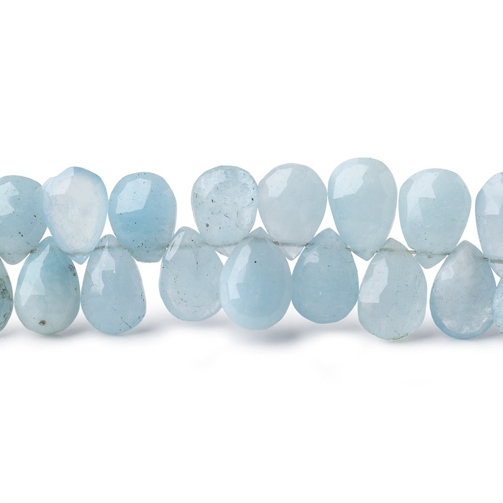 8x6mm Milky Aquamarine faceted pear beads 8 inch 65 pieces AA (ONLINE ORDER ONLY)