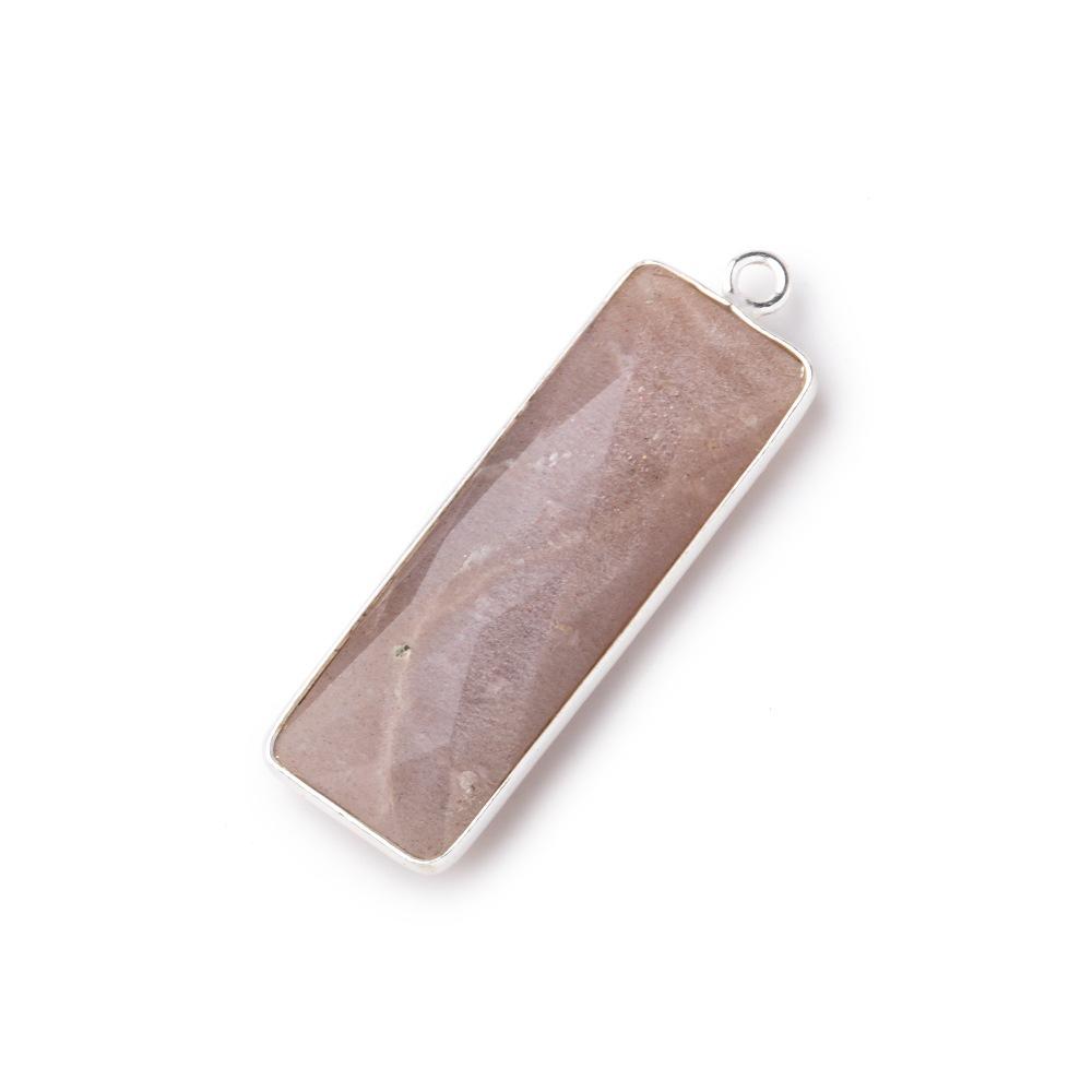31x11mm Silver Bezel Chocolate Moonstone Bar 1 ring pendant 1 piece (ONLINE ORDER ONLY)