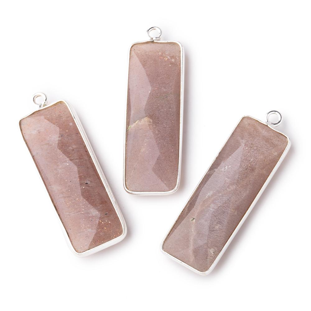 31x11mm Silver Bezel Chocolate Moonstone Bar 1 ring pendant 1 piece (ONLINE ORDER ONLY)