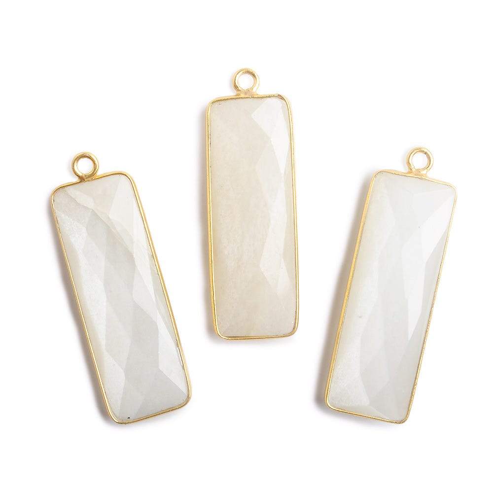 31x11mm Vermeil Bezel Soft White Moonstone Bar 1 ring pendant 1 piece (ONLINE ORDER ONLY)
