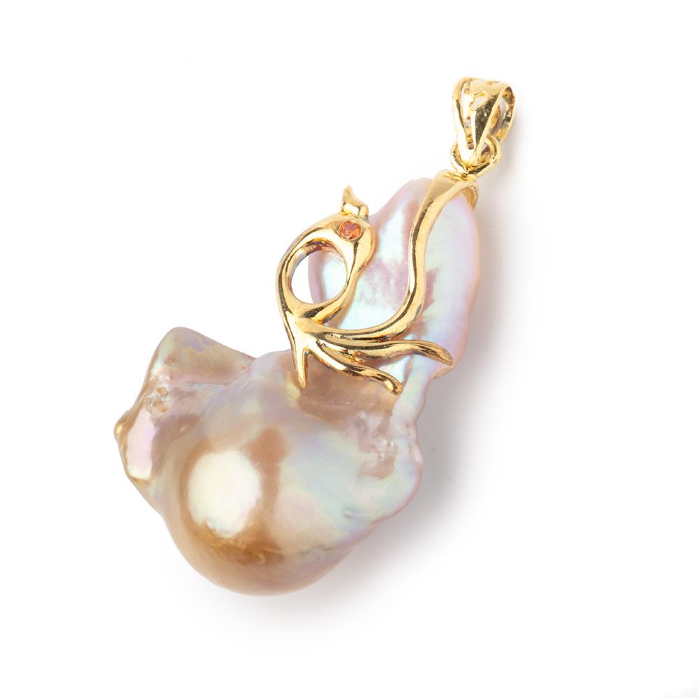 31x20.5mm Taupe Ultra Baroque Vermeil Pendant focal 1 piece (ONLINE ORDER ONLY)