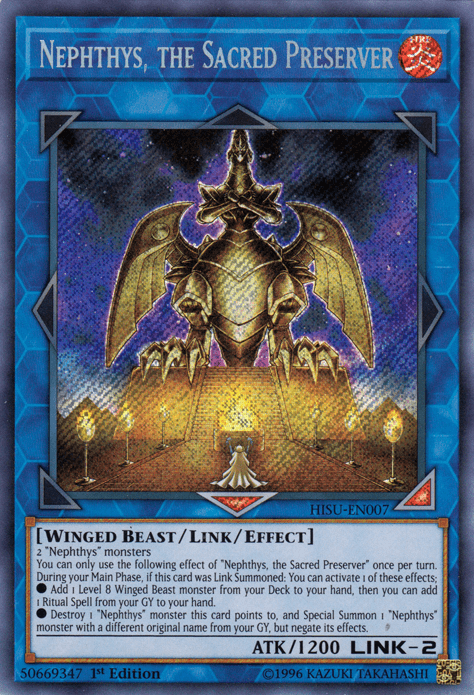 Nephthys, the Sacred Preserver [HISU-EN007] Secret Rare (ONLINE ORDER ONLY)
