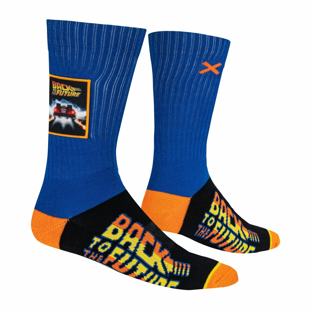 Back to the Future "Patch" Men's Crew Sideways Socks (Size 8-12) (ONLINE ORDER ONLY)