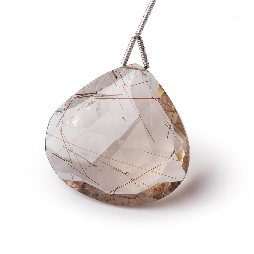 32x30.5mm Rutilated Quartz Faceted Heart Focal Bead 1 piece (ONLINE ORDER ONLY)