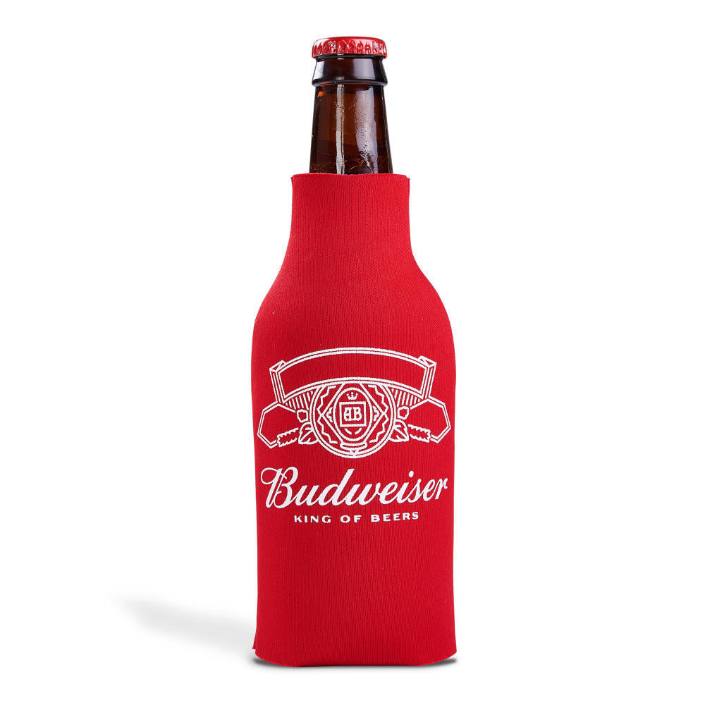 Budweiser Bottle Coolie Beer Cooler Fits 12 oz Bottle Can Zip-Can (Online Only)