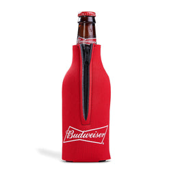 Budweiser Bottle Coolie Beer Cooler Fits 12 oz Bottle Can Zip-Can (Online Only)