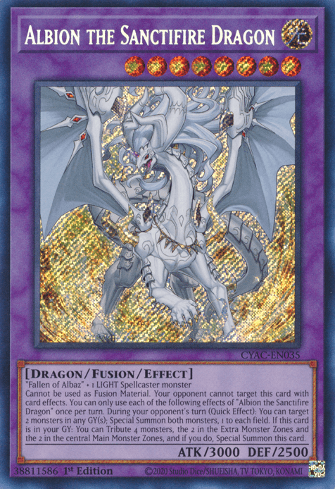 Albion the Sanctifire Dragon [CYAC-EN035] Secret Rare (ONLINE ORDER ONLY)