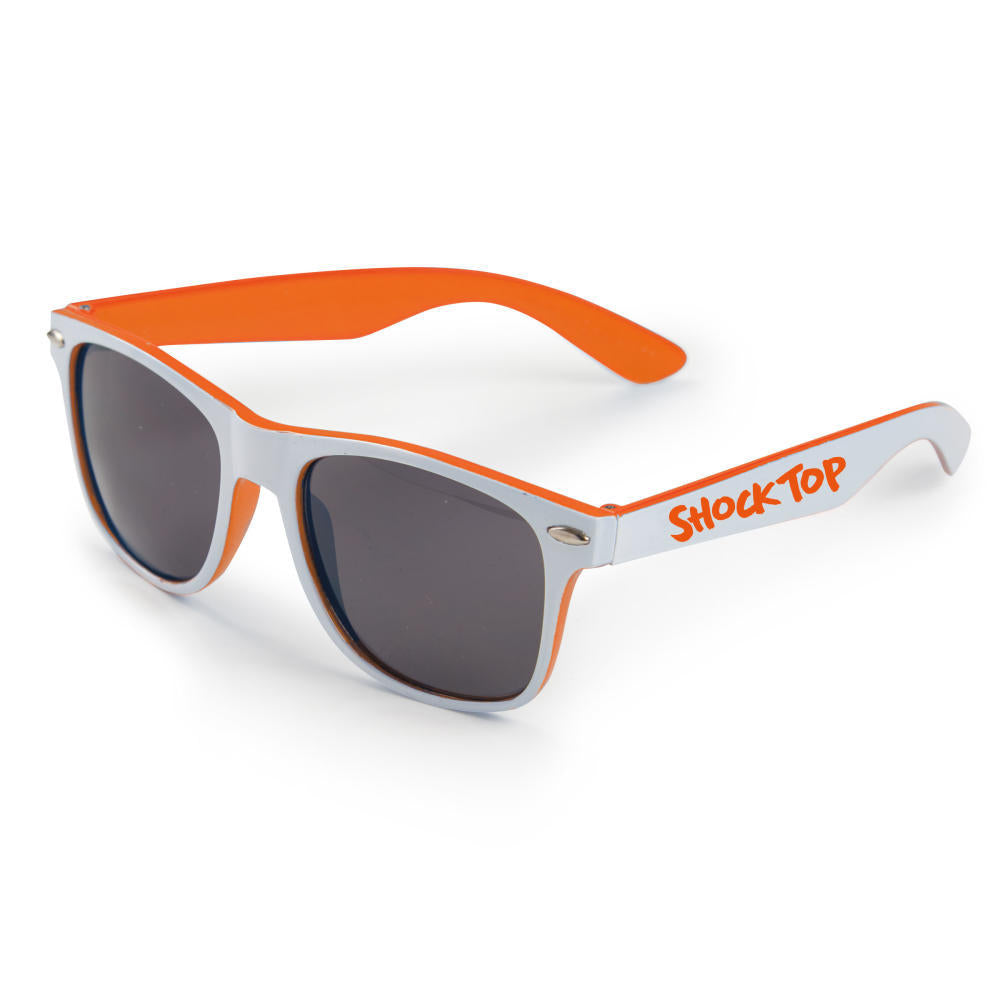 Shock Top Sunglasses | White w/ Orange Frames Features Black Tint (Online Only)