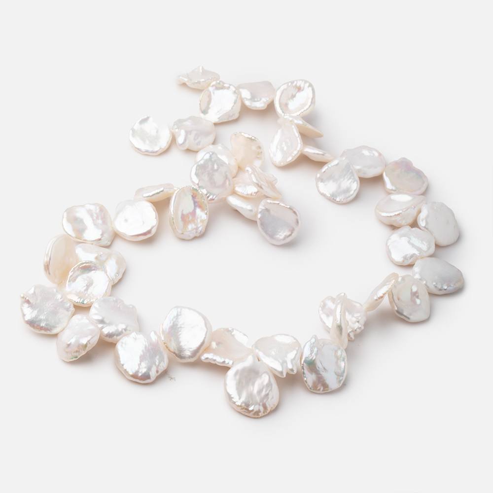 11x10-15x11mm Off White Top Drilled Keshi Freshwater Pearls 14.5 inch 42 Beads (ONLINE ORDER ONLY)