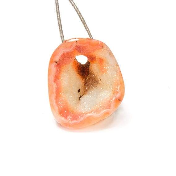 33x29mm Multi Orange Melon Agate Drusy Freeform Focal Bead 1 piece (ONLINE ORDER ONLY)